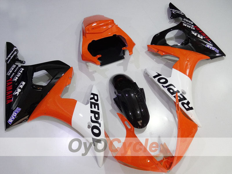 Injection Fairing kit for 03-04 YZF-R6 - Orange, White, Black - Repsol #OYO87905819