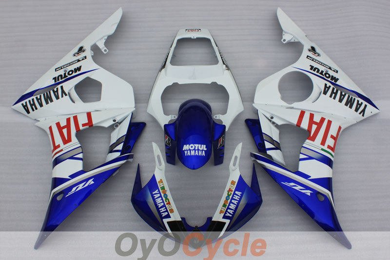 Injection Fairing kit for 03-04 YZF-R6 - Blue, White - FIAT, MOTUL #OYO87905825