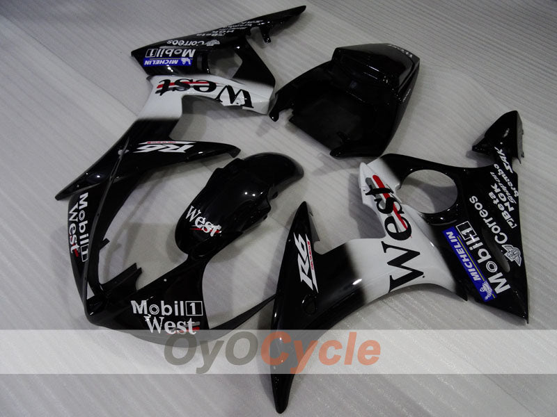 Injection Fairing kit for 05 YZF-R6 - White, Black - West #OYO87905876