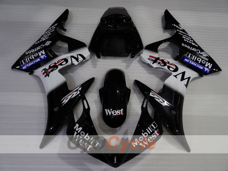 Injection Fairing kit for 05 YZF-R6 - White, Black - West #OYO87905876