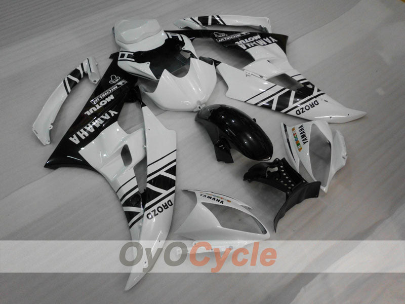 Injection Fairing kit for 06-07 YZF-R6 - White, Black - MOTUL #OYO87905883