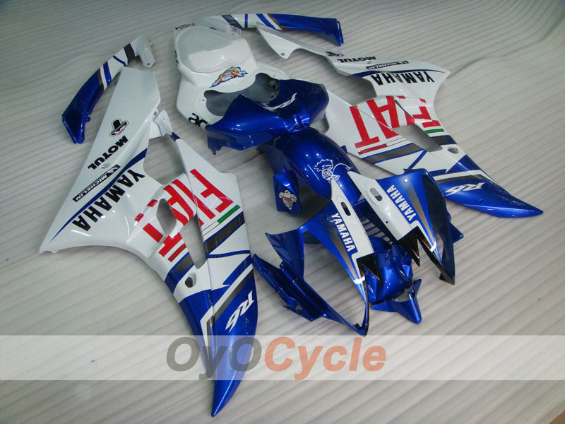 Injection Fairing kit for 06-07 YZF-R6 - Blue, White - FIAT, MOTUL #OYO87905916