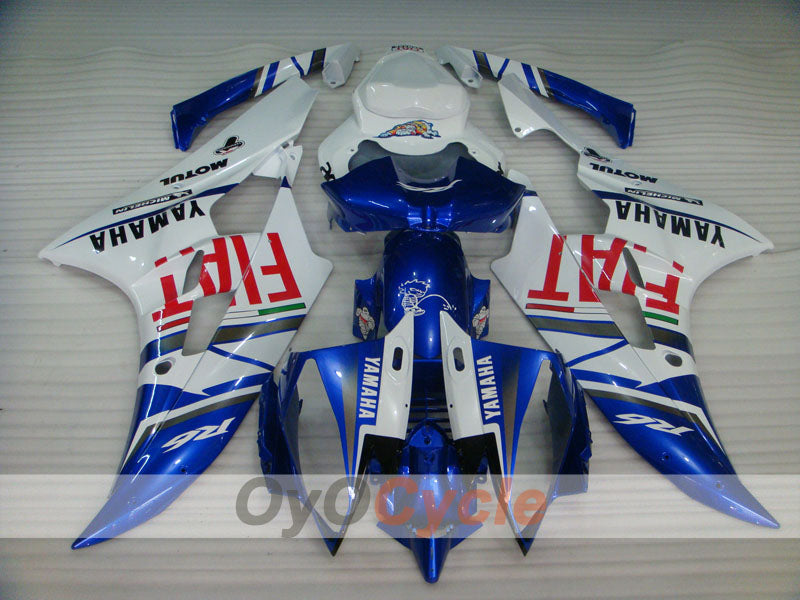 Injection Fairing kit for 06-07 YZF-R6 - Blue, White - FIAT, MOTUL #OYO87905916