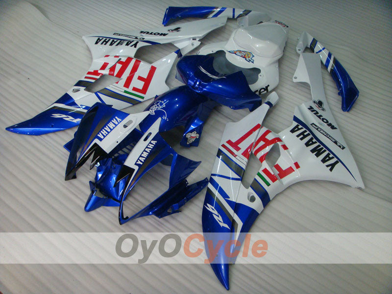Injection Fairing kit for 06-07 YZF-R6 - Blue, White - FIAT, MOTUL #OYO87905916