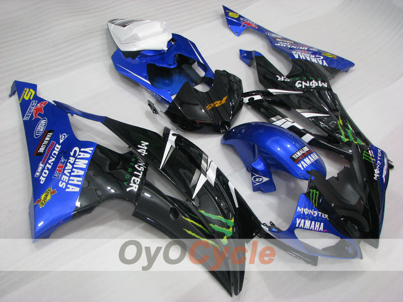 Injection Fairing kit for 08-16 YZF-R6 - Blue, Black - Monster #OYO87905932 Main image