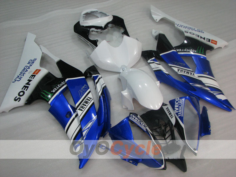 Injection Fairing kit for 08-16 YZF-R6 - Blue, White, Black - Monster #OYO87905956 Main image