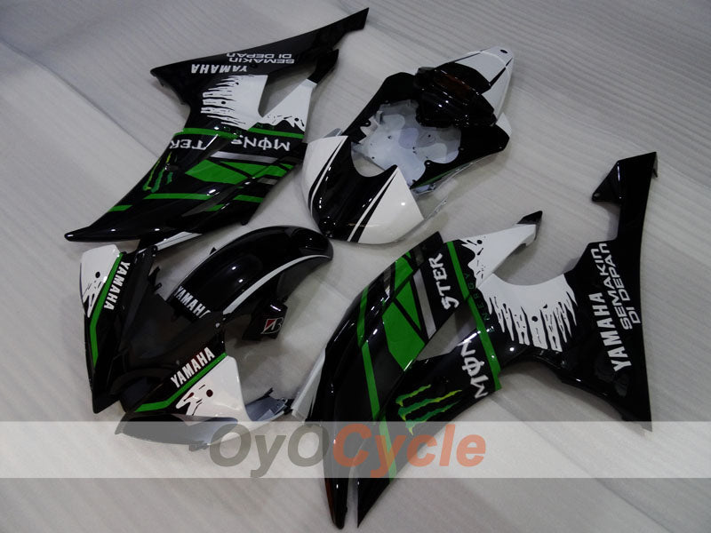 Injection Fairing kit for 08-16 YZF-R6 - Green, White, Black - Monster #OYO87905963