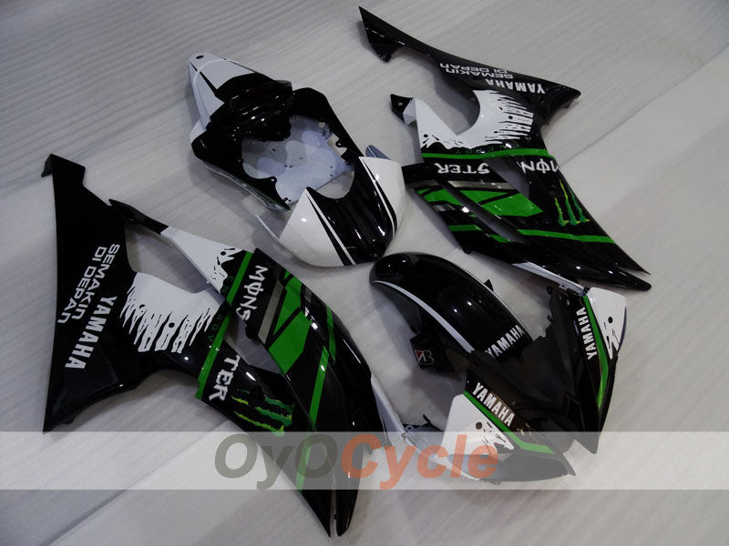 Injection Fairing kit for 08-16 YZF-R6 - Green, White, Black - Monster #OYO87905963