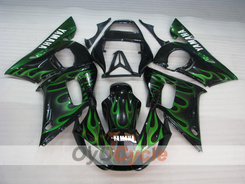 Injection Fairing kit for 98-02 YZF-R6 - Green, Black - Flame #OYO87905977