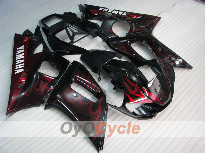 Injection Fairing kit for 98-02 YZF-R6 - Red, Black - Flame #OYO87905987 Main image