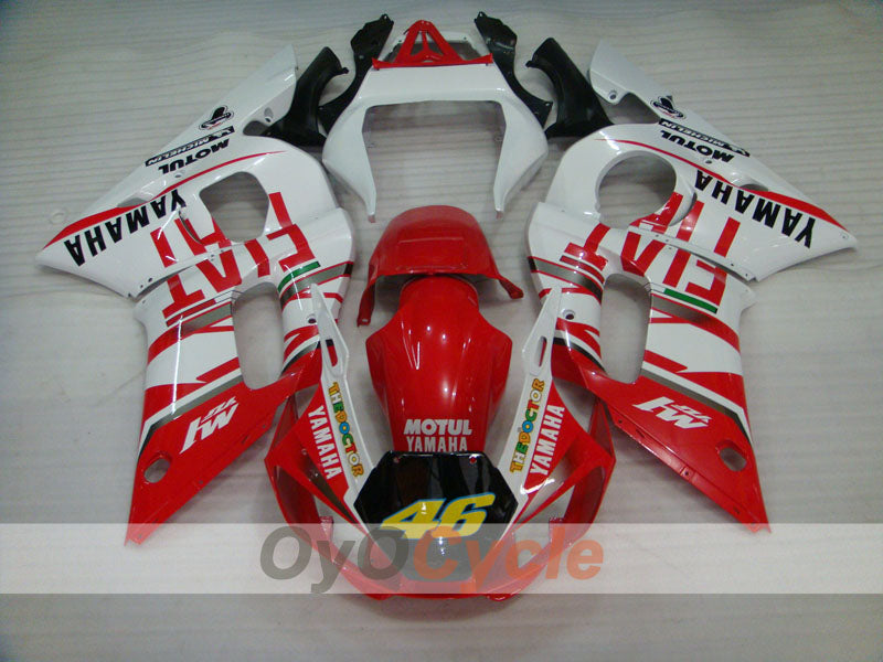 Injection Fairing kit for 98-02 YZF-R6 - Red, White - FIAT #OYO87905993