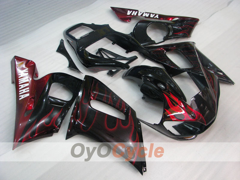 Injection Fairing kit for 98-02 YZF-R6 - Red, Black - Flame #OYO87905995
