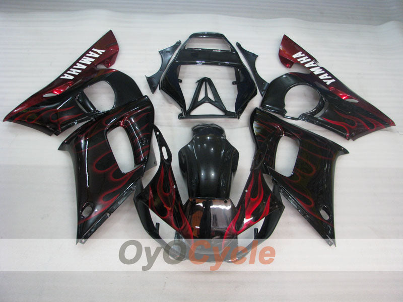 Injection Fairing kit for 98-02 YZF-R6 - Red, Black - Flame #OYO87905995 Secondary image