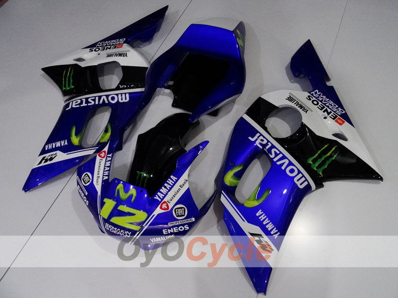 Injection Fairing kit for 98-02 YZF-R6 - Blue, White, Black - Monster #OYO87906006