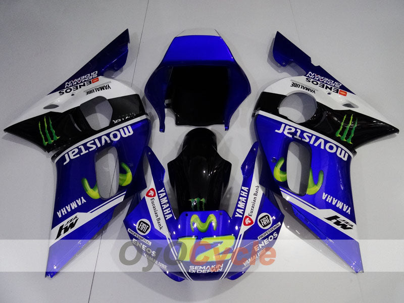 Injection Fairing kit for 98-02 YZF-R6 - Blue, White, Black - Monster #OYO87906006