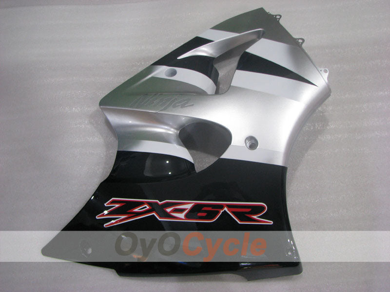 Injection Fairing kit for 00-02 NINJA ZX-6R - Black, Silver - Factory Style #OYO87906022
