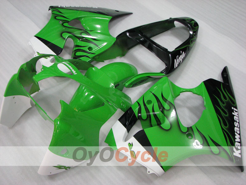 Injection Fairing kit for 00-02 NINJA ZX-6R - Green, Black - Factory Style #OYO87906023 Main image