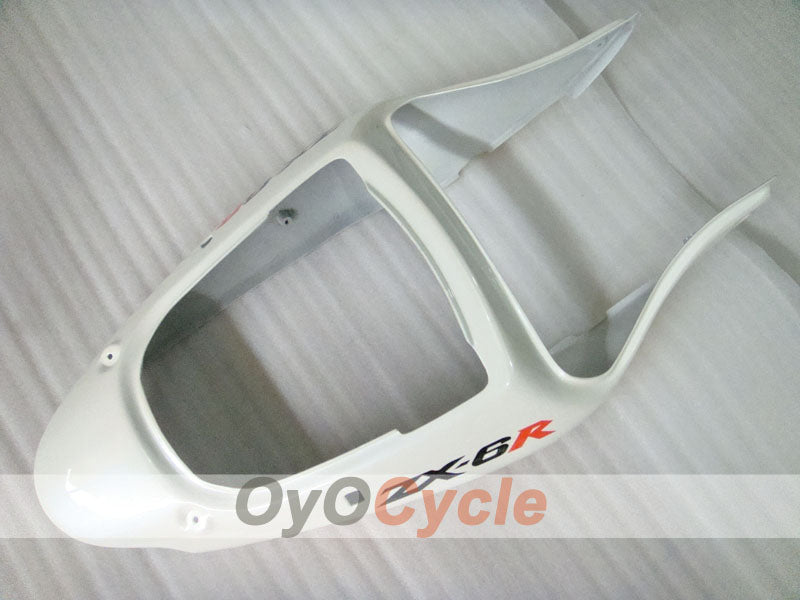 Injection Fairing kit for 00-02 NINJA ZX-6R - Orange, White - Flame #OYO87906030