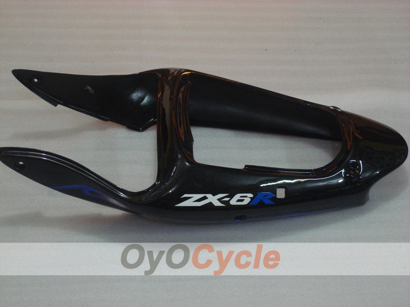 Injection Fairing kit for 00-02 NINJA ZX-6R - Blue, Black - Flame #OYO87906033