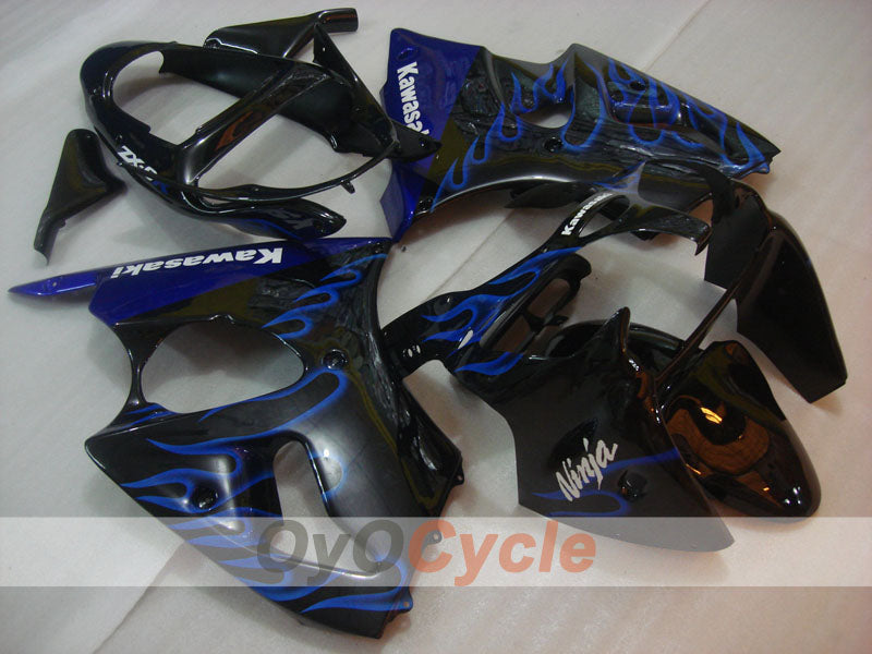 Injection Fairing kit for 00-02 NINJA ZX-6R - Blue, Black - Flame #OYO87906033 Main image