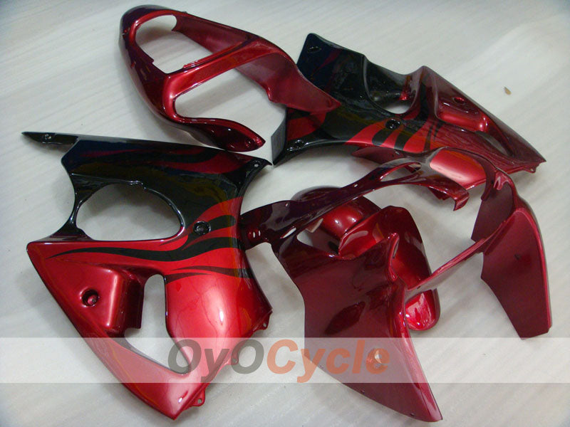 Injection Fairing kit for 00-02 NINJA ZX-6R - Red, Black - Flame #OYO87906035