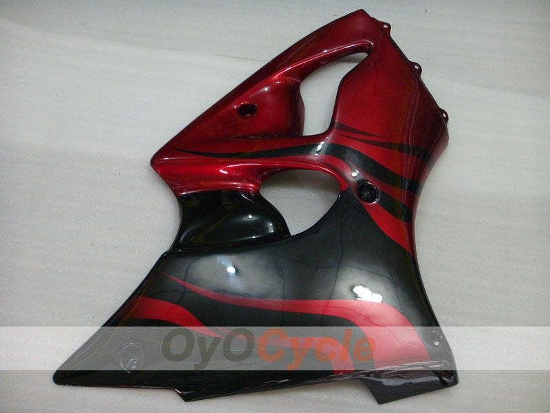 Injection Fairing kit for 00-02 NINJA ZX-6R - Red, Black - Flame #OYO87906035