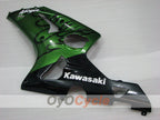 Injection Fairing kit for 03-04 NINJA ZX-6R - Green, Black - Flame #OYO87906038