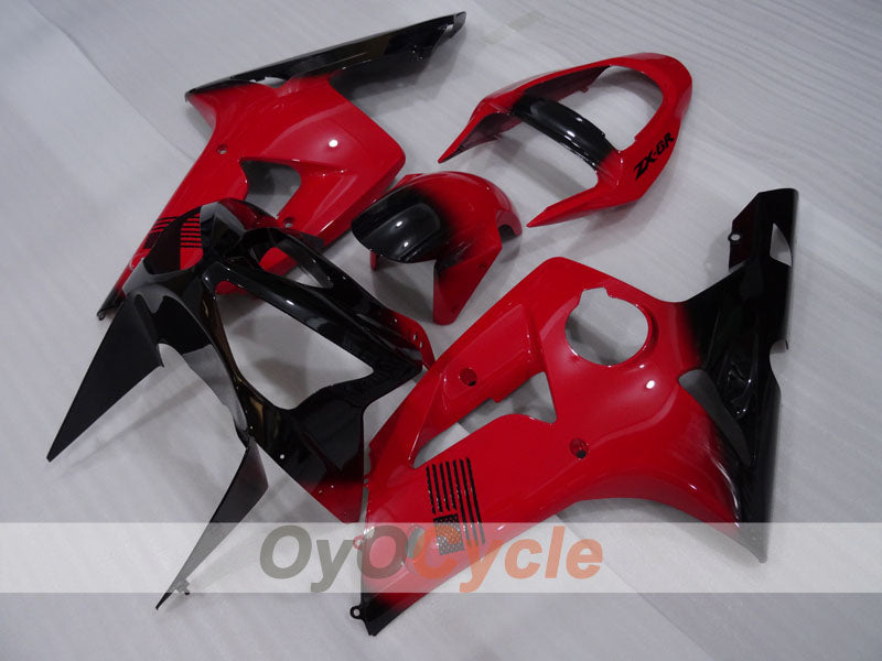 Injection Fairing kit for 03-04 NINJA ZX-6R - Red, Black - Factory Style #OYO87906039