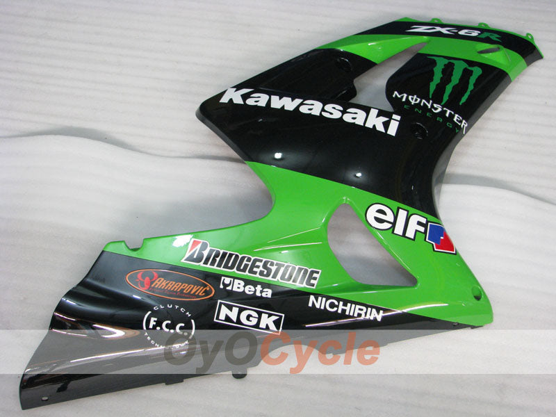Left & Right Side Fairing For Kawasaki 03-04 Ninja ZX-6R #OYO87913057 Secondary image