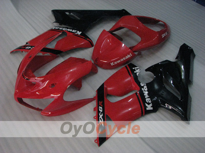 Injection Fairing kit for 05-06 NINJA ZX-6R - Red, Black - Factory Style #OYO87906050
