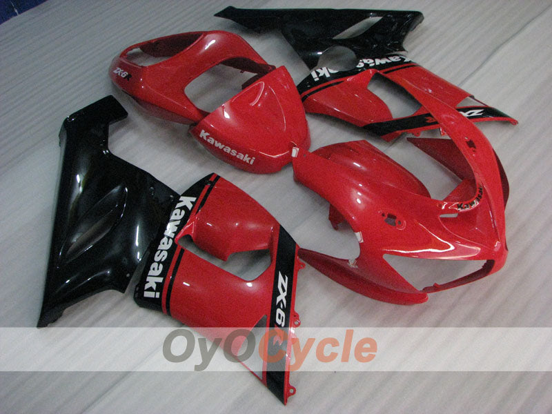 Injection Fairing kit for 05-06 NINJA ZX-6R - Red, Black - Factory Style #OYO87906050