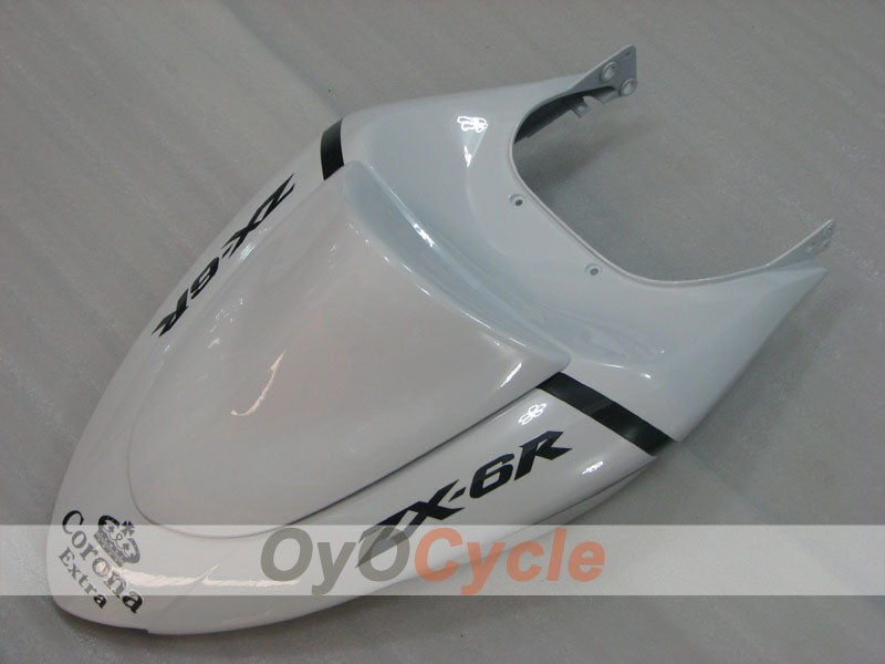 Injection Fairing kit for 05-06 NINJA ZX-6R - White, Black - Corona #OYO87906051
