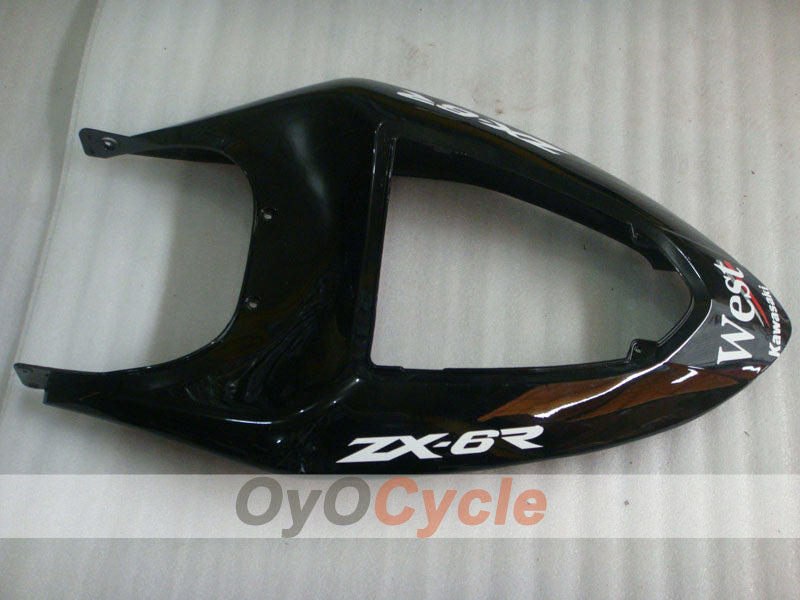 Injection Fairing kit for 05-06 NINJA ZX-6R - White, Black - West #OYO87906055