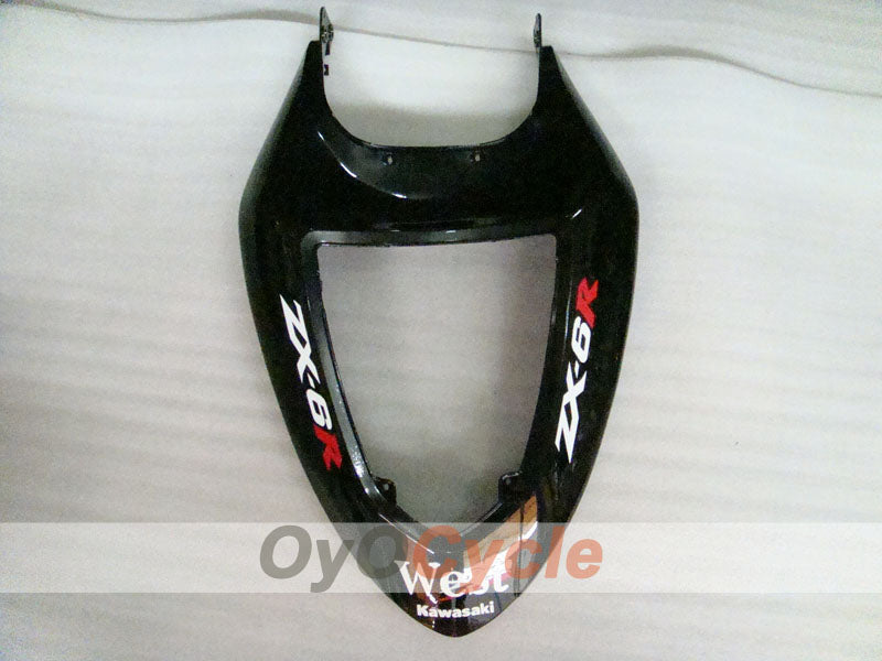 Injection Fairing kit for 05-06 NINJA ZX-6R - White, Black - West #OYO87906056