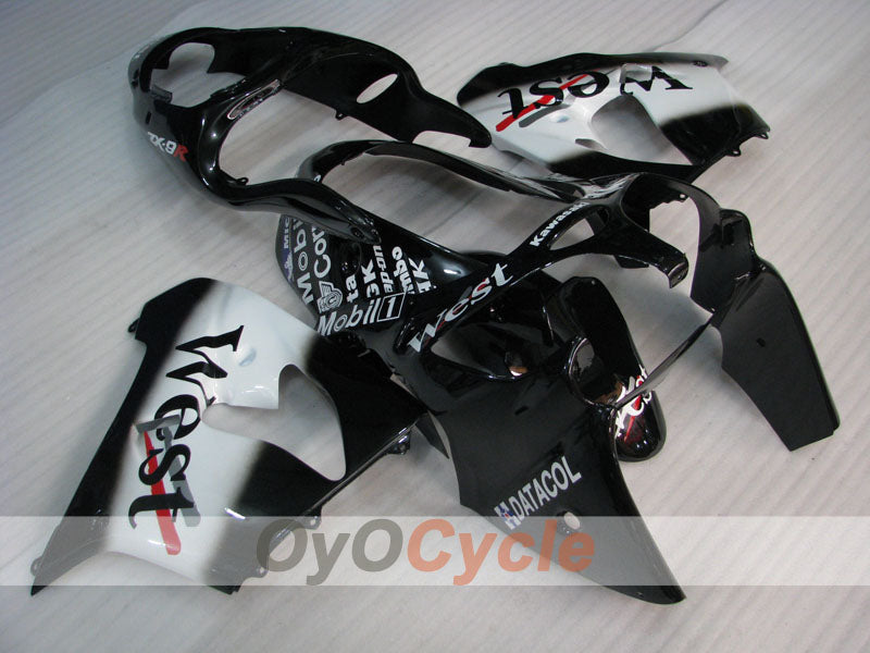 Fairing kit for 00-01 NINJA ZX-9R - White, Black - West #OYO87906064