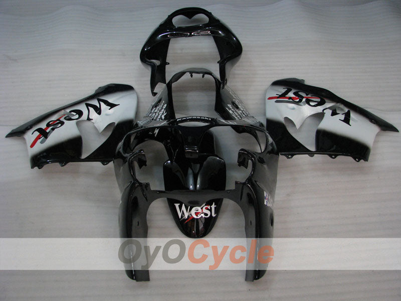 Fairing kit for 00-01 NINJA ZX-9R - White, Black - West #OYO87906064