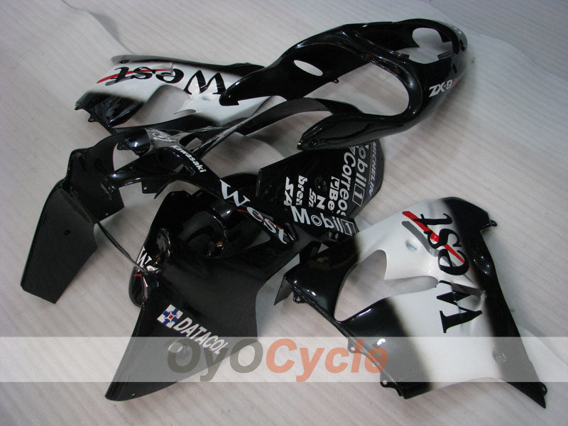 Fairing kit for 00-01 NINJA ZX-9R - White, Black - West #OYO87906064
