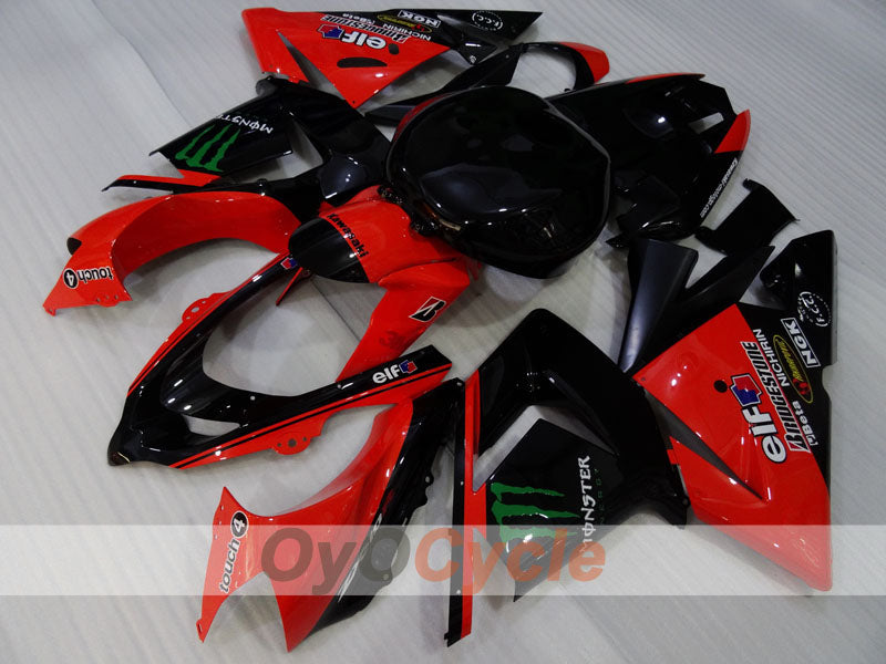 Injection Fairing kit for 04-05 NINJA ZX-10R - Red, Black - Monster #OYO87906088