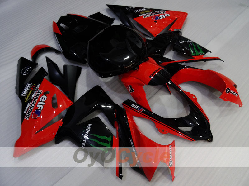 Injection Fairing kit for 04-05 NINJA ZX-10R - Red, Black - Monster #OYO87906088
