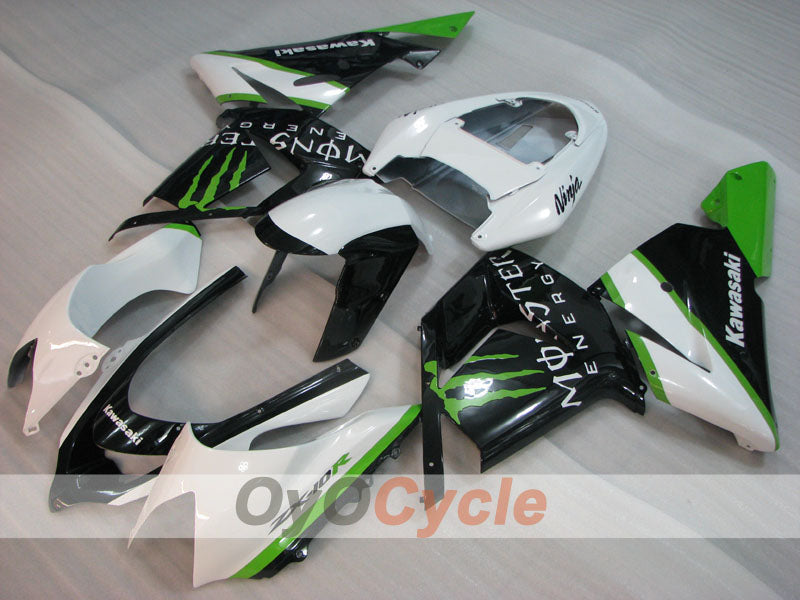 Injection Fairing kit for 04-05 NINJA ZX-10R - Green, White, Black - Monster #OYO87906089