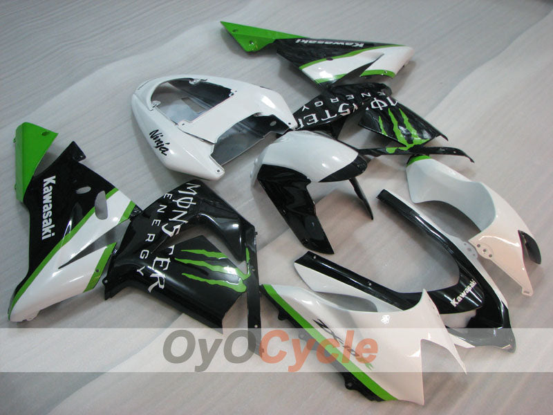 Injection Fairing kit for 04-05 NINJA ZX-10R - Green, White, Black - Monster #OYO87906089