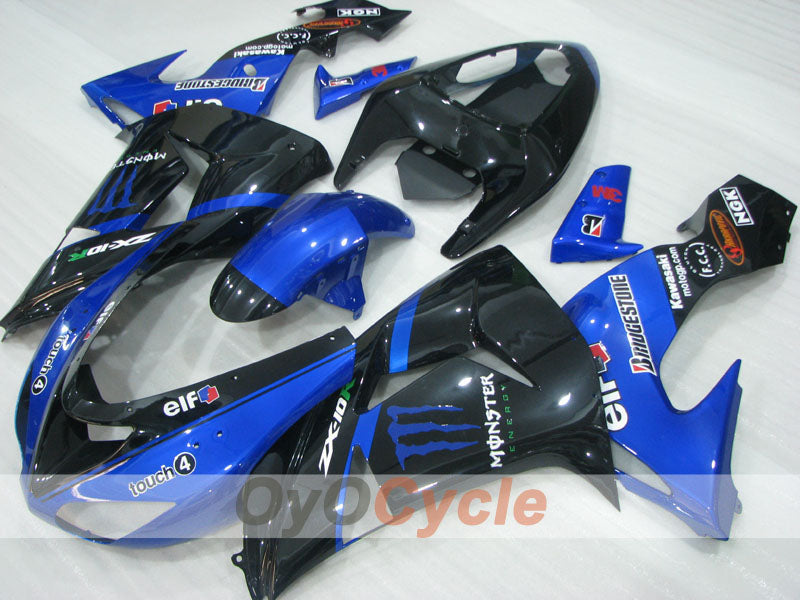 Injection Fairing kit for 06-07 NINJA ZX-10R - Blue, Black - Monster #OYO87906098