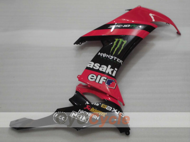 Injection Fairing kit for 08-10 NINJA ZX-10R - Red, Black - Monster #OYO87906103