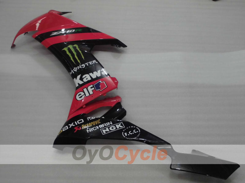 Injection Fairing kit for 08-10 NINJA ZX-10R - Red, Black - Monster #OYO87906103