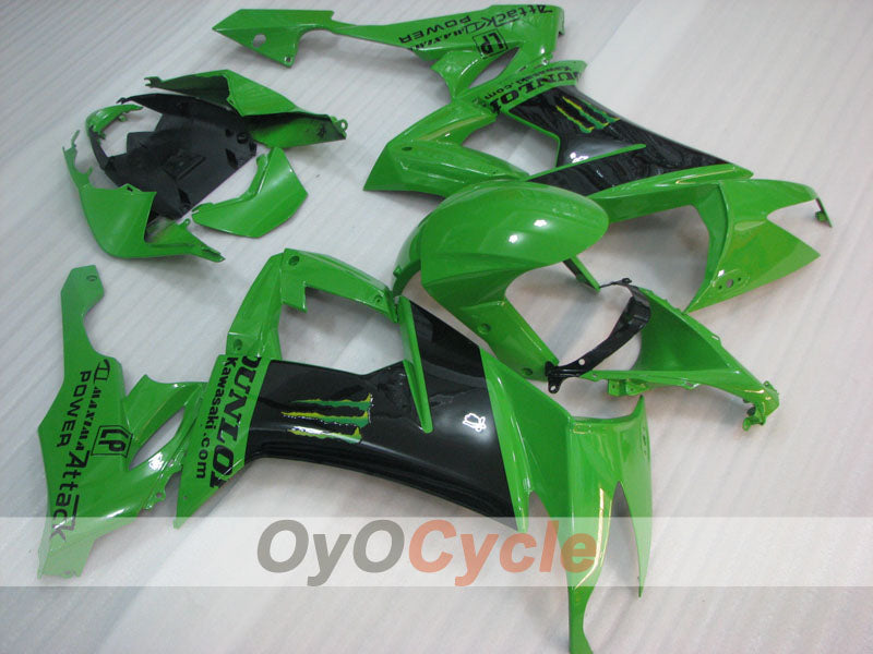 Injection Fairing kit for 08-10 NINJA ZX-10R - Green, Black - Monster #OYO87906113