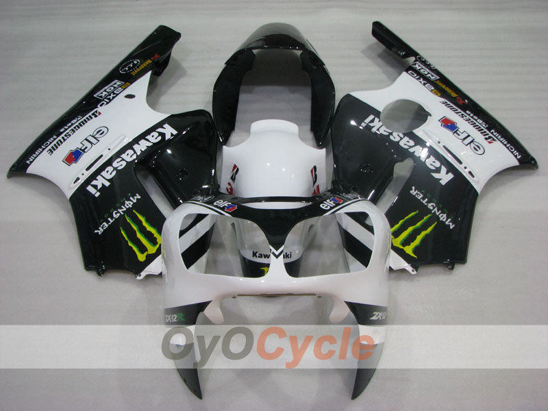 Injection Fairing kit for 00-01 NINJA ZX-12R - White, Black - Monster #OYO87906116 Secondary image