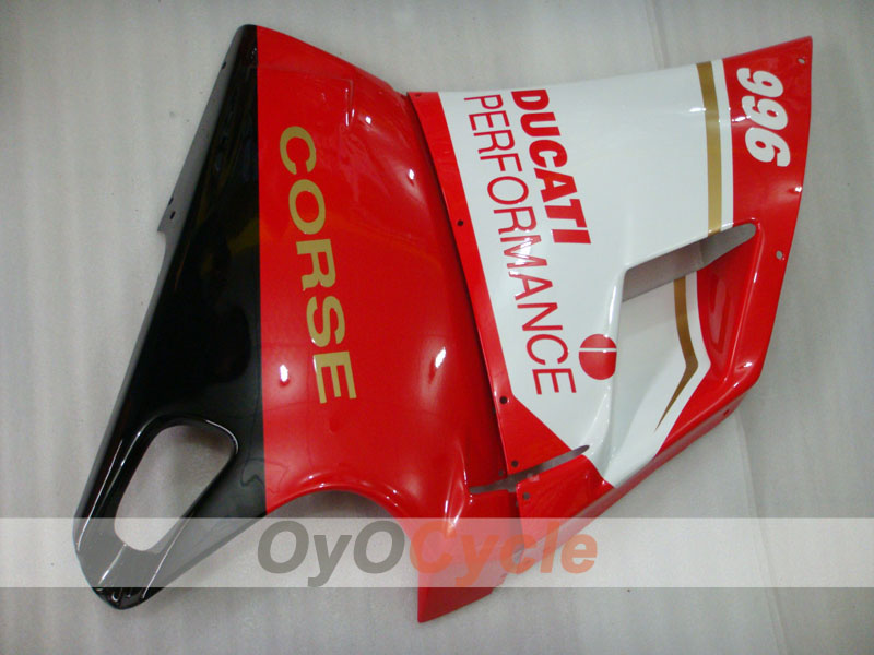 Injection Fairing kit for 99-02 Ducati 996 - Red, White - Performance #OYO87906151