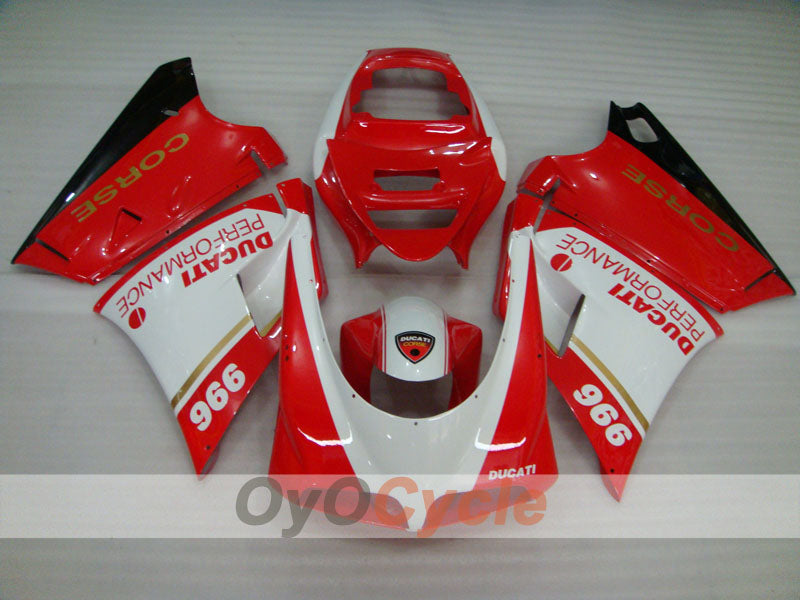 Injection Fairing kit for 99-02 Ducati 996 - Red, White - Performance #OYO87906151