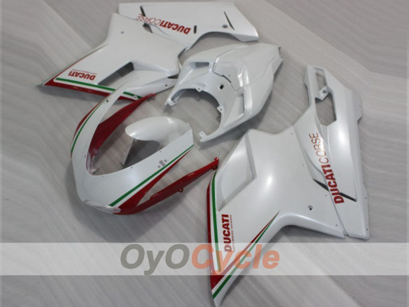 Injection Fairing kit for 09-11 Ducati 1198 - Red, White - Factory Style #OYO87906243