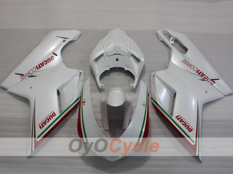 Injection Fairing kit for 09-11 Ducati 1198 - Red, White - Factory Style #OYO87906243